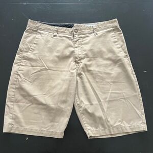 Volcom Men's Frickin Modern Stretch Shorts Size 38 Beige Khaki 5 Pocket Chino‎
